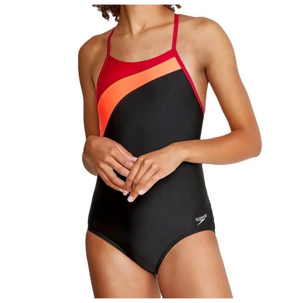 Speedo Colorblock Flyer One-Piece Swimsuit Size 8 New With Tags